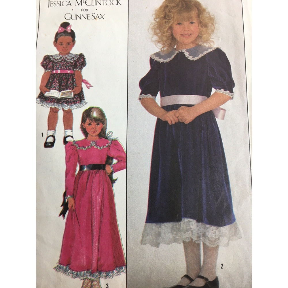 1988 Simplicity 8928 Vintage Sewing Pattern Gunne Sax Childs Dress Size 3